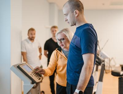 Bicycle ergometer test + Body composition measurement